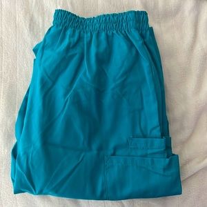 Blue/green Cherokee scrub pants. XS. Never worn with tags
